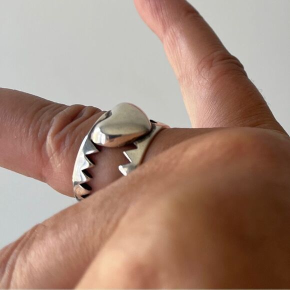 The Jagged Heart statement ring  adjustable in 925 - Picture 12 of 12